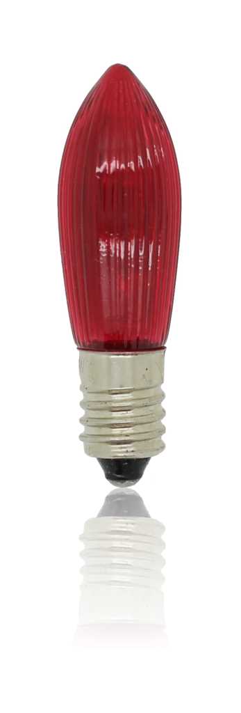 Bild von Topkerze geriffelt 16V 3W E10 rot
